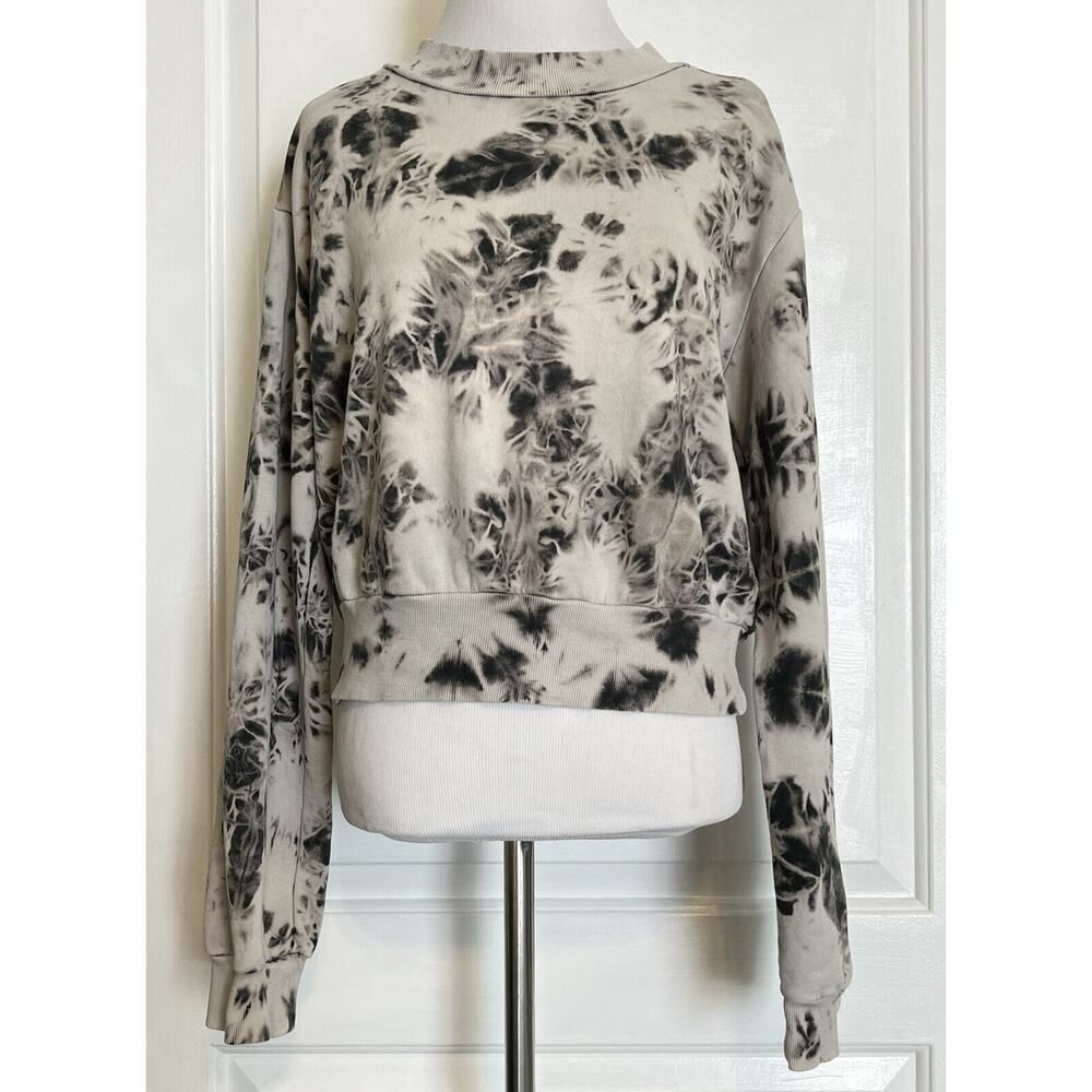 $226 Pam & Gela Women's Gray Long Sleeve Tie Dye Sweatshirt Pullover Top Size M - Picture 3 of 11